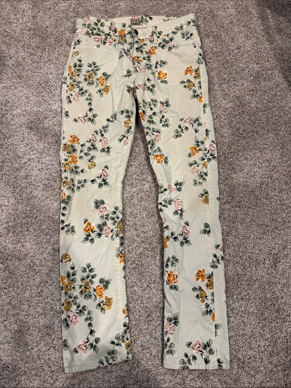 Citizens of Humanity Mandy Floral High Waist Retro Slim Roll Up Jeans